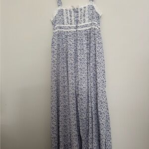 Floral Maternity Dress with Lace Trim